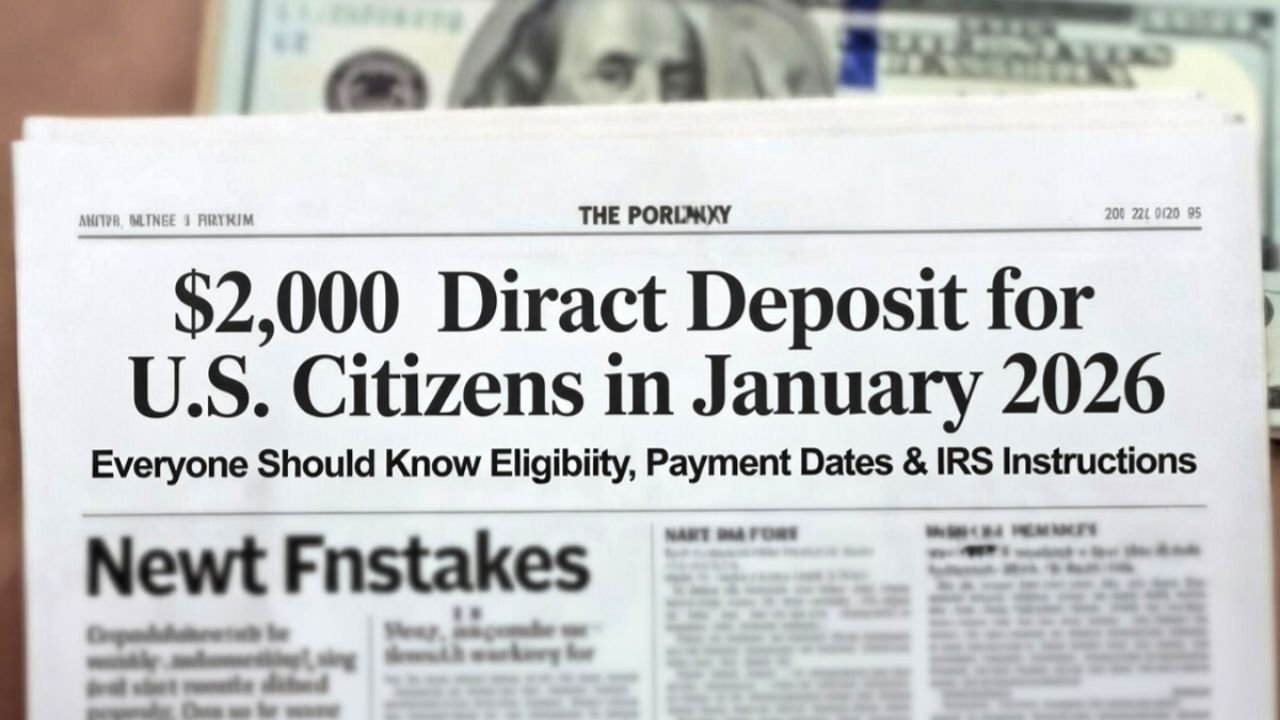 $2,000 Direct Deposit for U.S. Citizens in January 2026 – Eligibility, Payment Dates & IRS Guidance