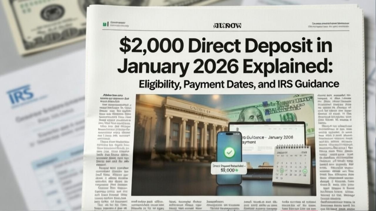$2,000 Direct Deposit in January 2026 Explained: Eligibility, Payment Dates, and IRS Guidance