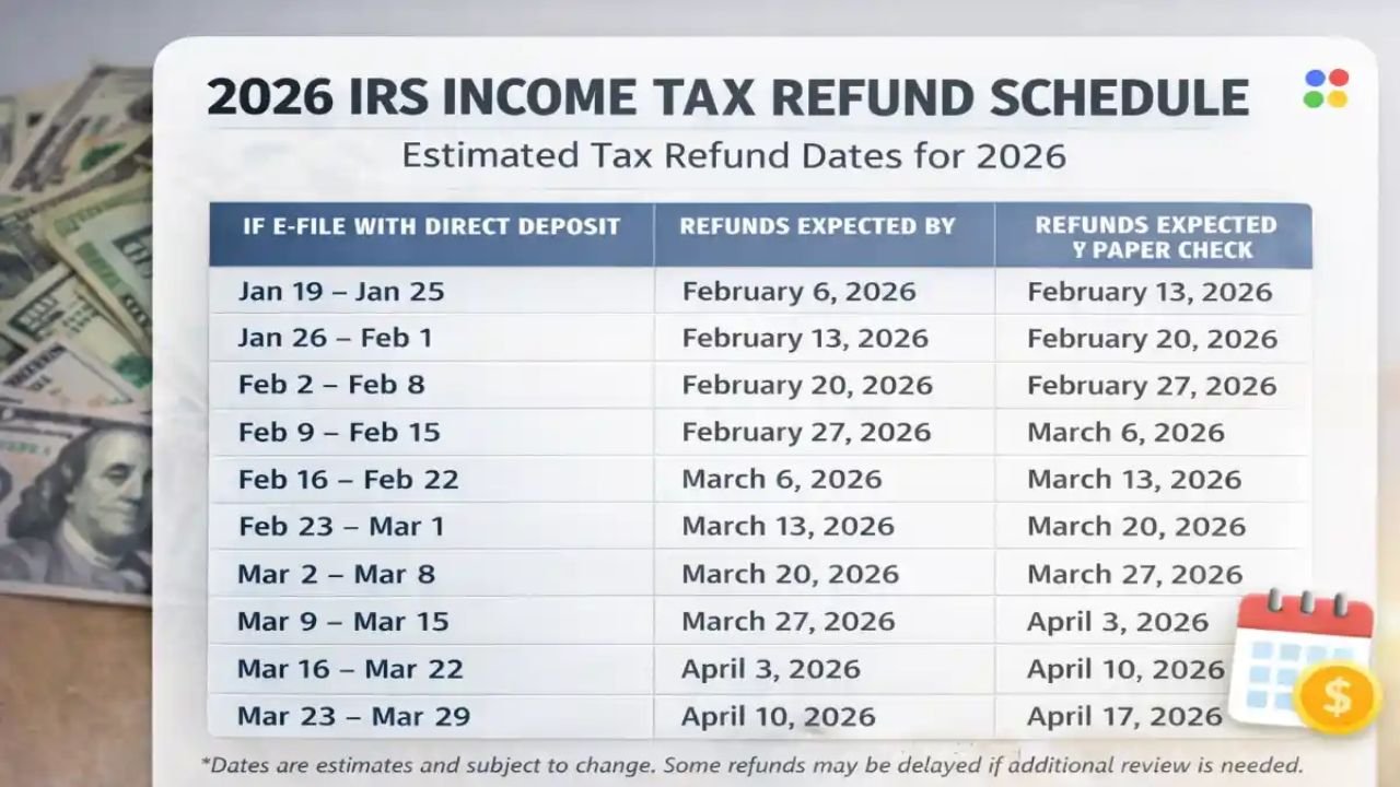 2026 IRS Tax Refund Schedule: Estimated Payment Dates and What Could Delay Your Refund