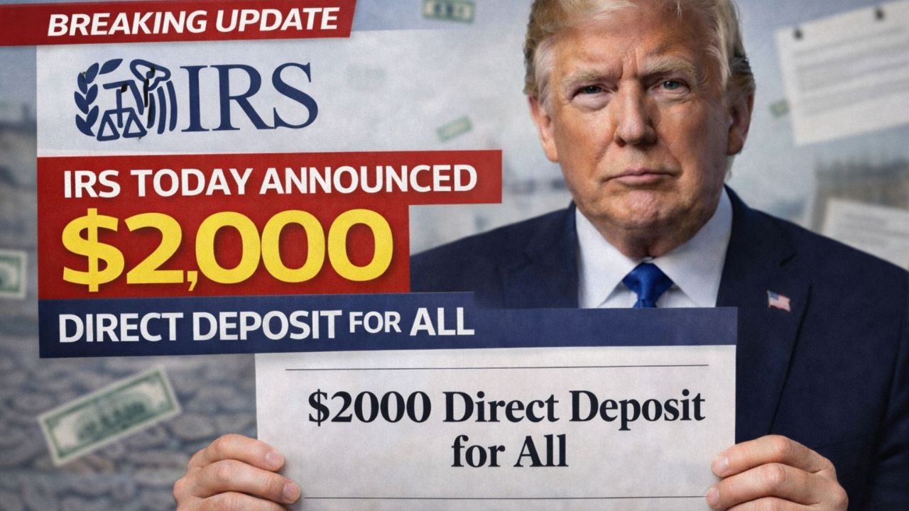 IRS Today Announced $2,000 Direct Deposit for All: January 2026 New Payment Schedule and Eligibility Guide